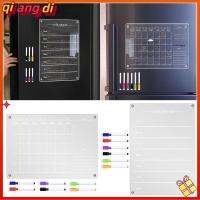 QIANGDI สติ๊กเกอร์ตู้เย็นอคริลิคกระดานข้อความใสลบได้บอร์ดปฏิทินสำนักงานโรงเรียนบ้านวางแผน