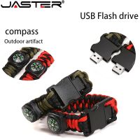 JASTER Hot Nylon Bracelet USB with Compass Flash Drive USB 2.0 Pen Drive4G 8G 16G 32G Memory Stick 64G 128G Birthday Gift U Disk