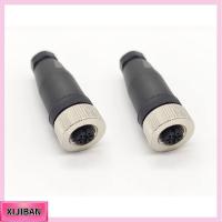 XIJIBAN 2Pcs 12mm ครับ ขั้วต่อตัวเมีย M12 4พิน ปลั๊กการบิน เซ็นเซอร์แบบไร้สาย อะแดปเตอร์ชนิดตรง อุปกรณ์สำหรับอุตสาหกรรม