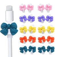 Bow Tie Shape Cartoon Cute Data Cable Protective Cover For Apple Iphone Seires Universal Phone Charging Wire Line Protectors Cable Management