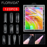 FlorVida 100Pcs ชุดพลาสติกเล็บปลอม Art Dual Form เคล็ดลับฝรั่งเศส Poly Gel Extension โหมดเล็บอะคริลิคเครื่องมืออุปกรณ์เสริม Set