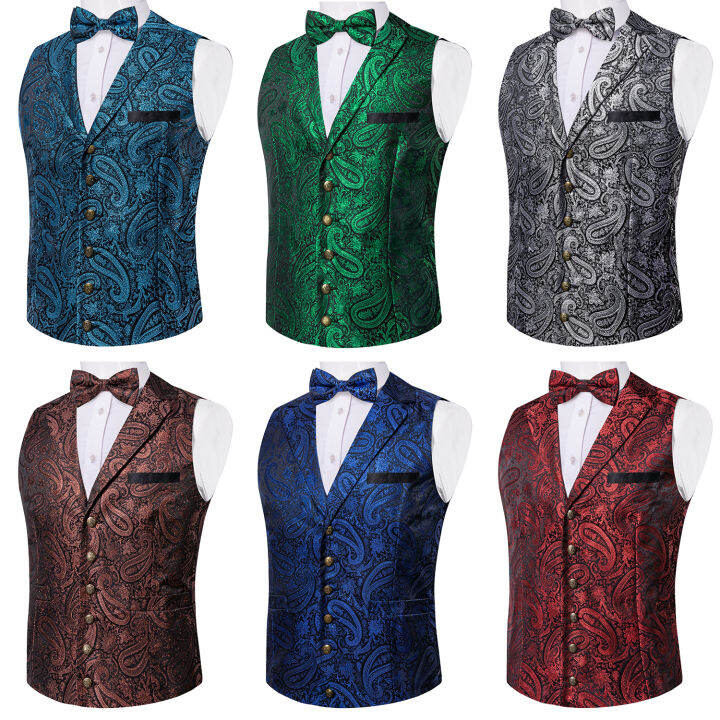 victorian-business-vest-สำหรับ-man-royal-blue-paisley-bowtie-pocket-square-cufflinks-ชุดปรับผู้ชายงานแต่งงาน-waistcoat