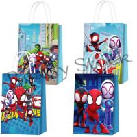 【hot sale】 ❆☁ B41 Spidey His Amazing Friends Paper Bag Candy Gift Packaging Bags Kids Spiderman Birthday Party Decoration Baby Shower Supplies