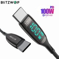 Blitzwolf ชนิด C ไปยัง Type C สาย C 100W PD ที่ชาร์จมีช่องเสียบยูเอสบีเร็ว C ไปยัง USB C สายสัญญาณภาพเหมาะสำหรับ Xiaomi POCO F3 Realme Macbook