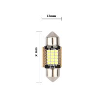 พวงมาลัย LED แคนบัส LED C5W 2X 31มม. 36มม. 39มม. 42มม. สำหรับหลอดไฟรถยนต์ตกแต่งภายในไฟอ่านหนังสือไม่มีข้อผิดพลาดสีขาวโคมไฟป้ายทะเบียน