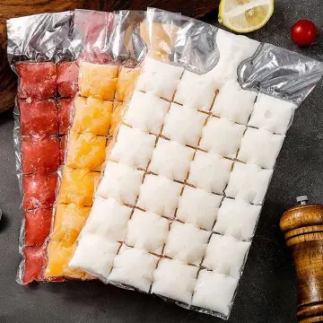 50pcs Disposable Ice Cube Bags Clear Fridge Freezer Self-sealing