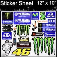 Reflective Yamaha Monster - 26pc 12inchx10inch Sticker Sheet - Motocross Dirt Bike