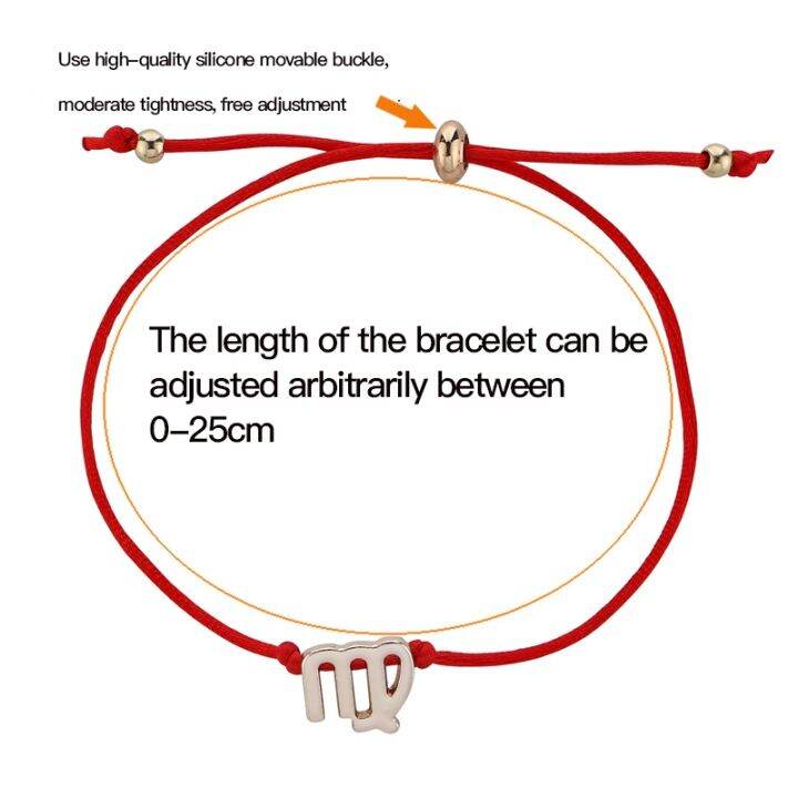 ltata-temperament-เครื่องประดับใหม่12สิบสองกลุ่มดาวสร้อยข้อมือปรับโชคดีเชือกไนล่อนสีแดงกลุ่มดาวสร้อยข้อมือบัตรสำหรับผู้หญิงของขวัญคนรัก
