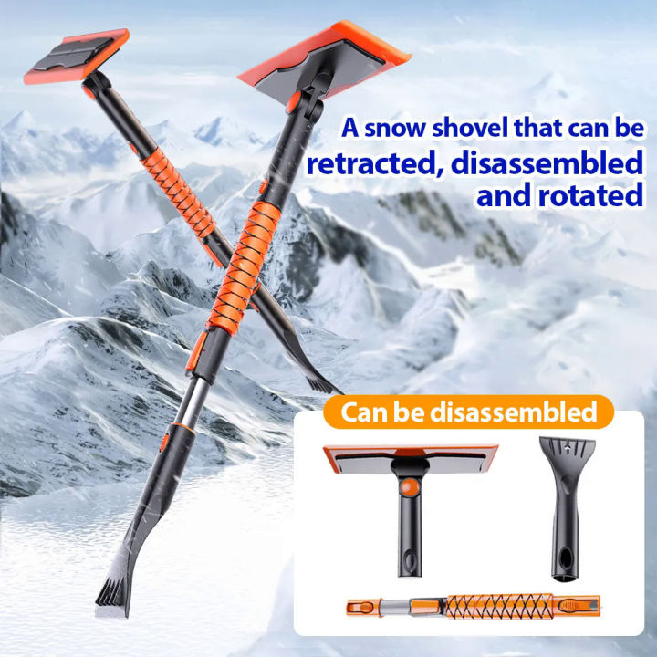 Car Ice Scraper Detachable Snow Removing Brush Snow Brush Multifunctional Ice  Shovel escopic EVA Handle For Ice Frost