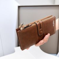 Womens Wallet Fashion Long Leather Wallet Large-capacity Buckle Zipper Clutch Bag Fashion Multi-card Wallet Zipper Womens Wall