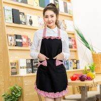 【hot sale】✸✻▩ D13 Women Bowknot Bib Apron Kitchen Flirty Dress With Pocket