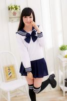 Long and short-sleeved navy collar Japanese Korean school class uniform student clothing performance chorus cheerleading two-piece jk sailor