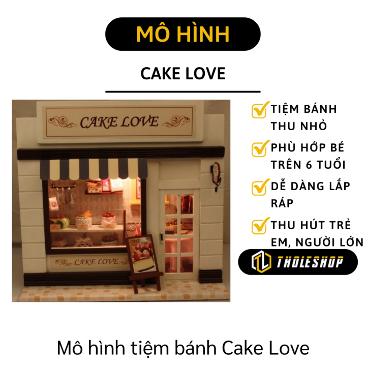 Mô hình nhà gỗ DIY  Tiệm bánh ngọt  tặng kèm keo  Shopee Việt Nam