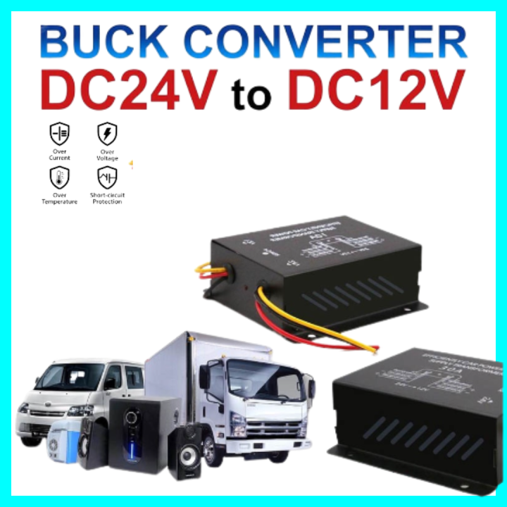 Car DC 24V To 12V 30A Power Supply Voltage Step Down Transformer ...