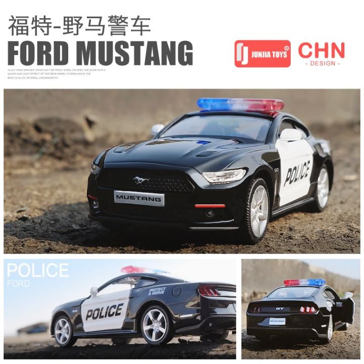 2023-จำลอง-136-ฟอร์ด-mustang-โมเดลรถโลหะผสมรถสปอร์ตมัสแตง-เด็กผู้ชายโลหะรถตำรวจรถรุ่นเครื่องประดับ