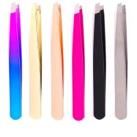 【cw】 Eyebrow Gold Pincet Clip Slanted Face Hair Remover Makeup ！