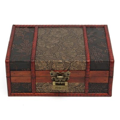 2X Decorative Trinket Jewelry Lock Handmade Vintage Wooden Storage Gift Box