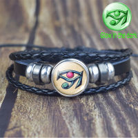 Egyptian Ankh Glow In The Dark Punk Bracelet Vintage Ancient Egypt Anubis Scarab Goddess Multilayer Bracelets Amulet Jewelry