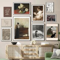 Academia Bookworm Art Gallery Wall Set - Perfect Library Decor, Neutral Wall Prints, Ideal Book Lovers Gift