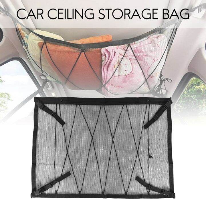 car-ceiling-storage-net-pocket-roof-interior-cargo-net-bag-car-trunk-storage-pouch-sundries-storage-organizer-black