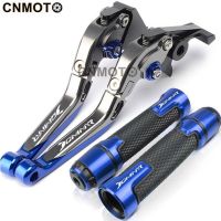 For Kawasaki Dominar 400 modified CNC aluminum alloy 6-stage adjustable Foldable brake clutch lever Handlebar grips glue Set 1