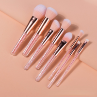 YXN 2021 8pcs Lollipop Candy Unicorn Crystal Makeup Brushes Soft Eyeshadow Powder Blush Eyebrow Brush Set Makeup Tool maquillaje