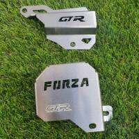 ฝาครอบคอยล์ไฟ+ครอบสายดิส (GTR)  อลูมิเนียม Forza300/350 สีเทา รหัสสินค้า 044010