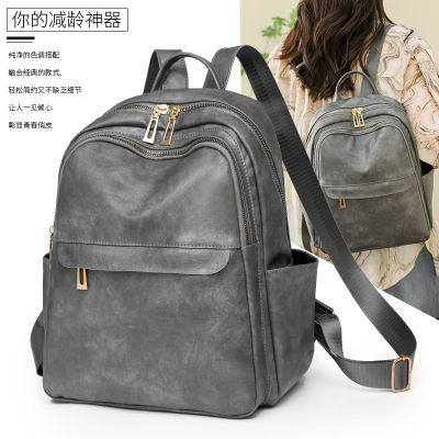 2023 New Korean Style Fashionable Large Capacity Pu Texture Backpack Outdoor Leisure Travel Backpack For Women 2023