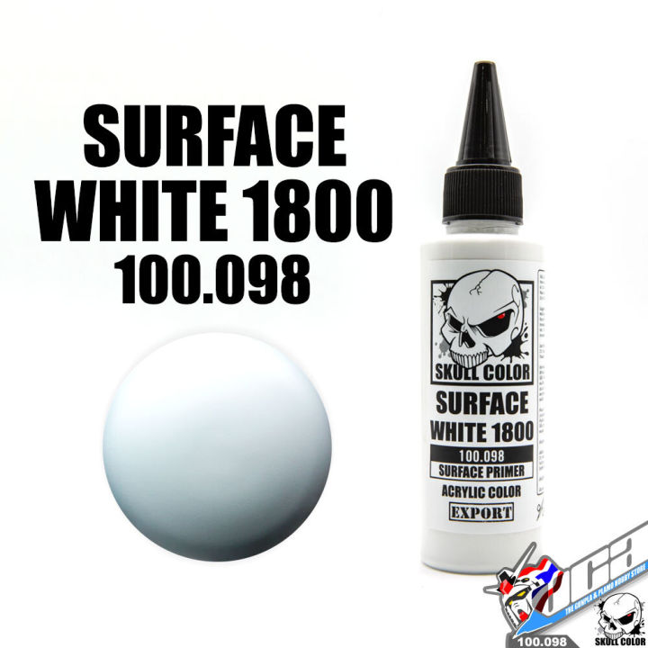 SKULL COLOR 100.098 SURFACE WHITE 1800 ACRYLIC 60ML SURFACE PRIMER สีอะครีลิกสำหรับพลาสติก โมเดล VCA GUNDAM