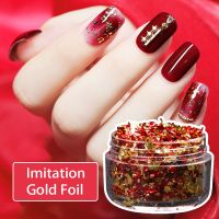 ELEGANT Imitation Gold Silver Foil Flakes Red Gold Leaf Flakes for Nail Decoration Painting DIY Arts Crafts Colorful All Home decoration