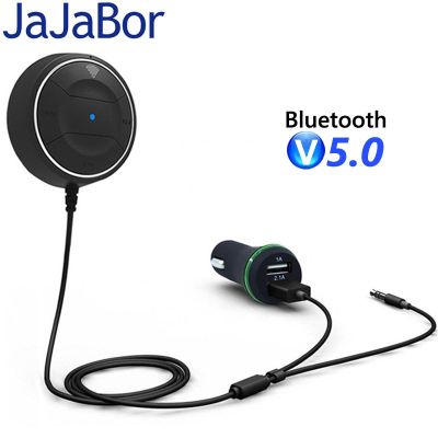 บลูทูธ JaJaBor 5.0ชุดแฮนด์ฟรีในรถยนต์พร้อมฟังก์ชั่น NFC + สปีกเกอร์โฟนผู้รับเอยูเอ็กซ์เพลง3.5มม. 2.1A ที่ชาร์จแบตในรถ USB