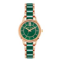 Anne Klein AK/3344GNRG Crystal Ceramic Bracelet Green/Rose Gold นาฬิกาข้อมือผู้หญิง