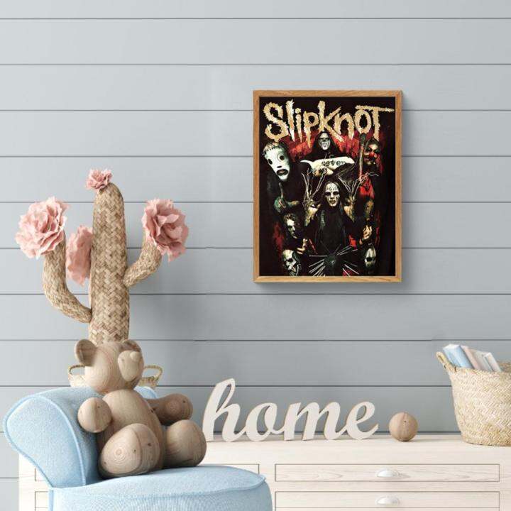 ภาพวาดตกแต่งโปสเตอร์วง-slipknot-ศิลปะบนผนังรูปภาพงานฝีมือตกแต่งบ้าน