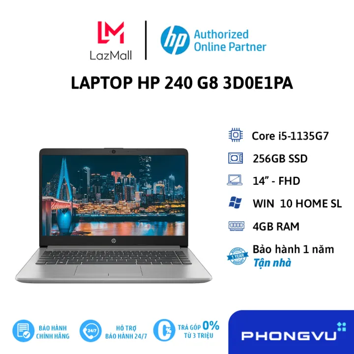 Laptop HP 240 G8 3D0E1PA ( 14″ FHD/i5-1135G7/4GB/256GB SSD/Win 10 Home) – Bảo hành 12 tháng – HP ,SKU : 1777415227_VNAMZ-7975756661 >>>🇻🇳 Top1Vietnam 🛒>>> lazada.vn 🇻🇳🇻🇳🇻🇳🛒🛍🛒