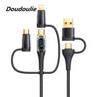 Doulie สายเคเบิล3in 2 USB C สำหรับ I-Phone 14 13 12 11 Pro สูงสุด100W ชนิด C PD สายชาร์จสำหรับเร็วแท็บเล็ต MacBook Pro Samsung Xiaomi