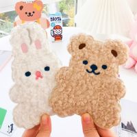 Cute Bear Card Holder Plush with Rope Work Card Clip Student Bus Subway Card Storage Key Chain Bag Pendant Decoration New