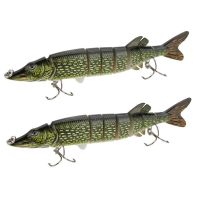 2X 20cm 40G Lifelike Multi-Jointed 8-Segement Pike Muskie Fishing Lure Swimbait Crankbait Hard Bait Fish Hook Tackle