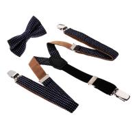 LazaraLife KIDS Boy Clip On suspenders จัดฟันยืดหยุ่นปรับรูปร่าง Y กับ Bow Tie