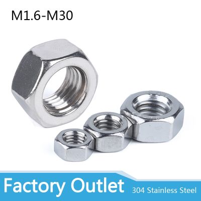 1/50/100pcs A2 304 Stainless Steel Hex Hexagon Nut untuk M1 M1.2 M1.4 M1.6 M2 M2.5 m3 M4 M5 M6 M8 M10 M12 M16 M20 M24 Baut Sekrup