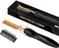 【CC】 Hot Comb Hair 2 in1 Fast Heating And Curling Iron Heated Press Flat Irons Styler Corrugation