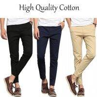 CODniuba270 Men Cropped Pants Ankle-Length Pants Korean Slim Fit Cotton Pants Mens Stretchy Long Pants