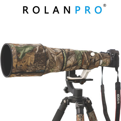 ROLANPRO กันน้ำอุปกรณ์ป้องกันเลนส์สำหรับ Canon RF 600Mm F/4 L IS USM Camouflage ที่บังฝนเลนส์แขนปืนไนล่อนสำหรับ Canon RF