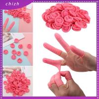 CHIZH 100/300PCS กันลื่น น้ำยาง เครื่องมือทำเล็บ ปลอกนิ้ว เตียงเด็ก ถุงมือยาง ถุงมือป้องกันปลายนิ้ว