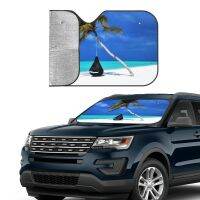 Sea Beach Scenery Vintage Windshield Sunshade 76X140Cm Sunny Foils Sun Visor Car-Styling