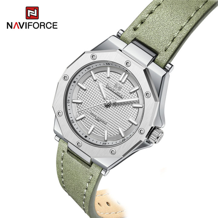 hotnaviforce-ผู้หญิงนาฬิกาแบรนด์หรูคลาสสิก-lady-girl-นาฬิกาข้อมือสีเขียวของแท้หนังแฟชั่นสร้อยข้อมือนาฬิกาหญิงใหม่5026