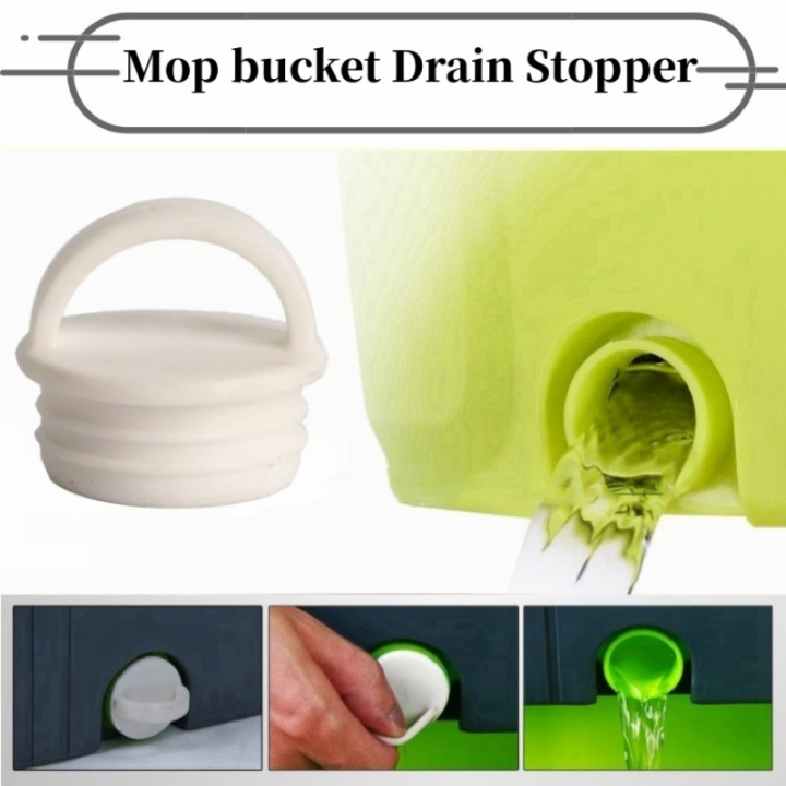 White Mop bucket Drain Stopper Silicone Water Stopper Drain Holes Plugs