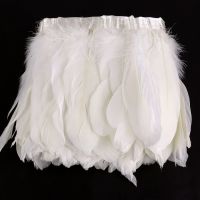 ✵✉ 2M/5M/10M White Real Goose Feather Trims Width 13-18cm Goose Feather Ribbon Dyed Dress Party DIY Craft Dresses Sewing Accessorie