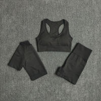 Seamless Women Yoga Set Gym Clothes Sports Bra Fitness Crop Top Short Sleeve Shirt High Waist Shorts Sports Suits Athletic Wear