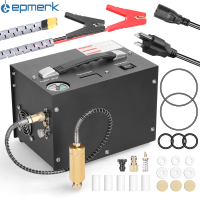 Lepmerk คอมเพรสเซอร์อากาศแรงดันสูงไฟฟ้า4500PSI พร้อมบารอมิเตอร์ปั๊มเครื่องอัดอากาศแบบพกพาอัจฉริยะปั๊มที่สูบลมยางรถกลางแจ้งพร้อมหม้อแปลงไฟฟ้าในตัว