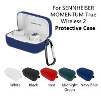 1pc Silicone Soft Shell For Sennheiser Momentum True Wireless 2 Protective Case Bluetooth Earbuds Case With Hook Sennheiser 2 Headphones Accessories